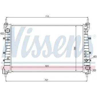 Radiateur, refroidissement du moteur NISSENS 61694