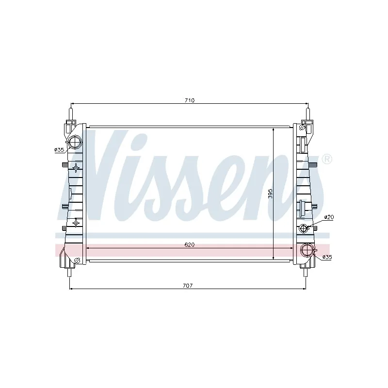 Radiateur, refroidissement du moteur NISSENS 61694