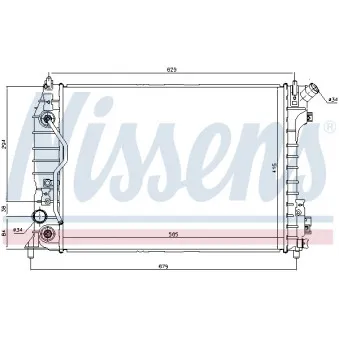Radiateur, refroidissement du moteur NISSENS 61695