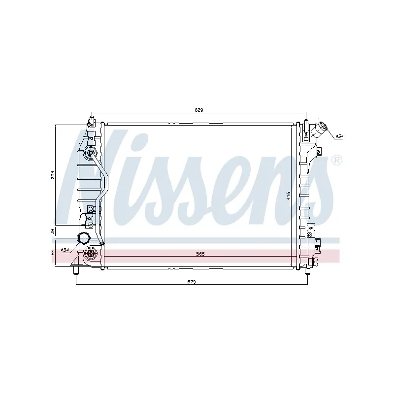 Radiateur, refroidissement du moteur NISSENS 61695