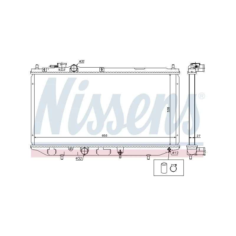 Radiateur, refroidissement du moteur NISSENS 61734
