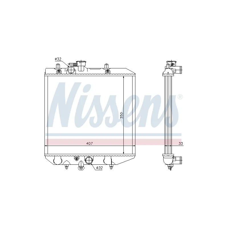 Radiateur, refroidissement du moteur NISSENS 61749