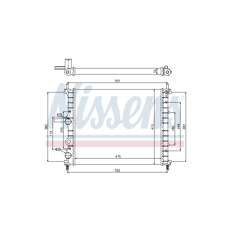 Radiateur, refroidissement du moteur NISSENS 617843