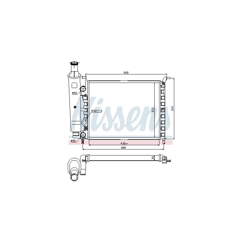 Radiateur, refroidissement du moteur NISSENS 617857