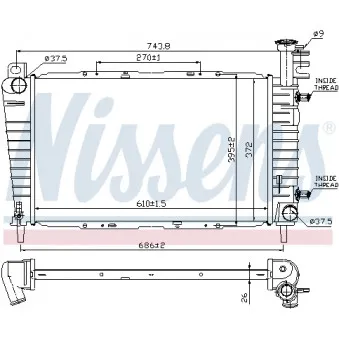 Radiateur, refroidissement du moteur NISSENS 62064