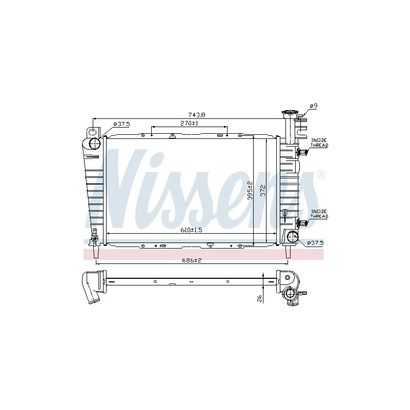 Radiateur, refroidissement du moteur NISSENS 62064