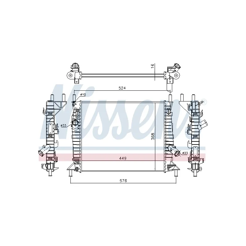 Radiateur, refroidissement du moteur NISSENS 62112