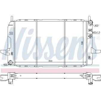 Radiateur, refroidissement du moteur NISSENS 62218