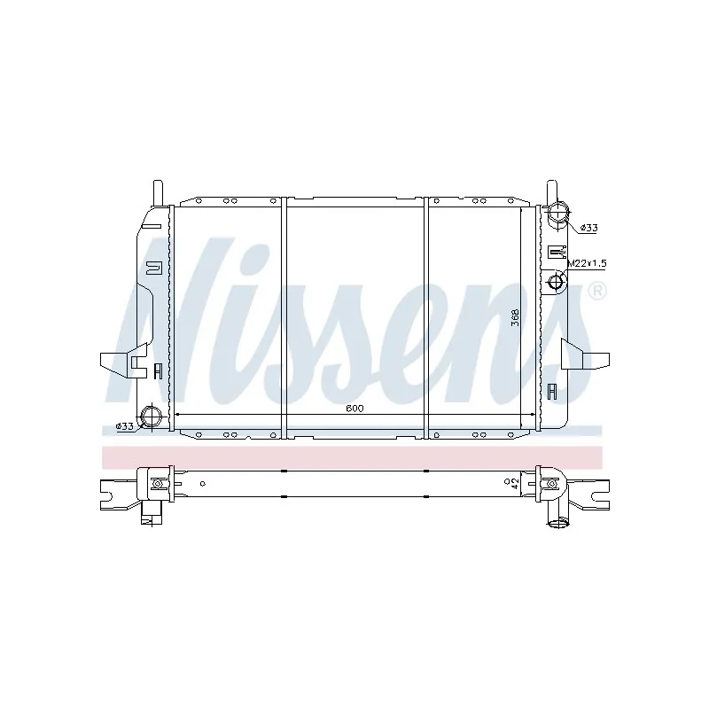 Radiateur, refroidissement du moteur NISSENS 62218