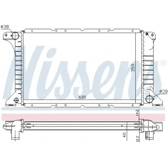 Radiateur, refroidissement du moteur NISSENS 62249A