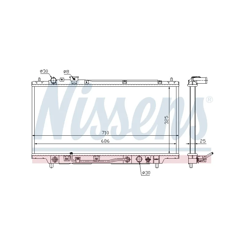 Radiateur, refroidissement du moteur NISSENS 62384