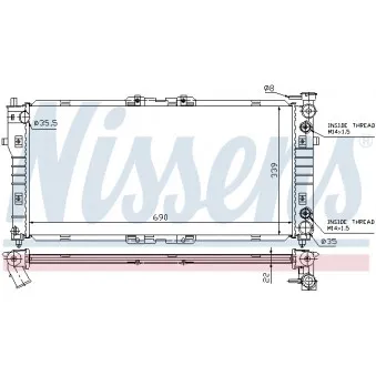 Radiateur, refroidissement du moteur NISSENS 62393A