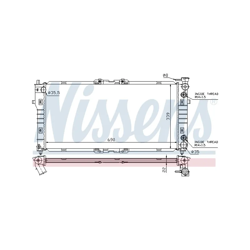 Radiateur, refroidissement du moteur NISSENS 62393A