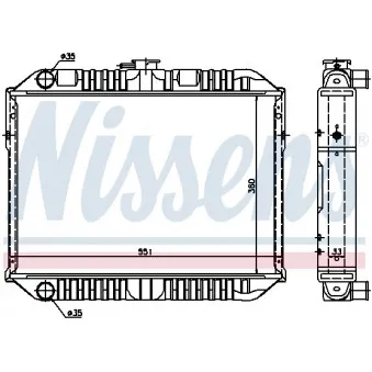 Radiateur, refroidissement du moteur NISSENS 62419