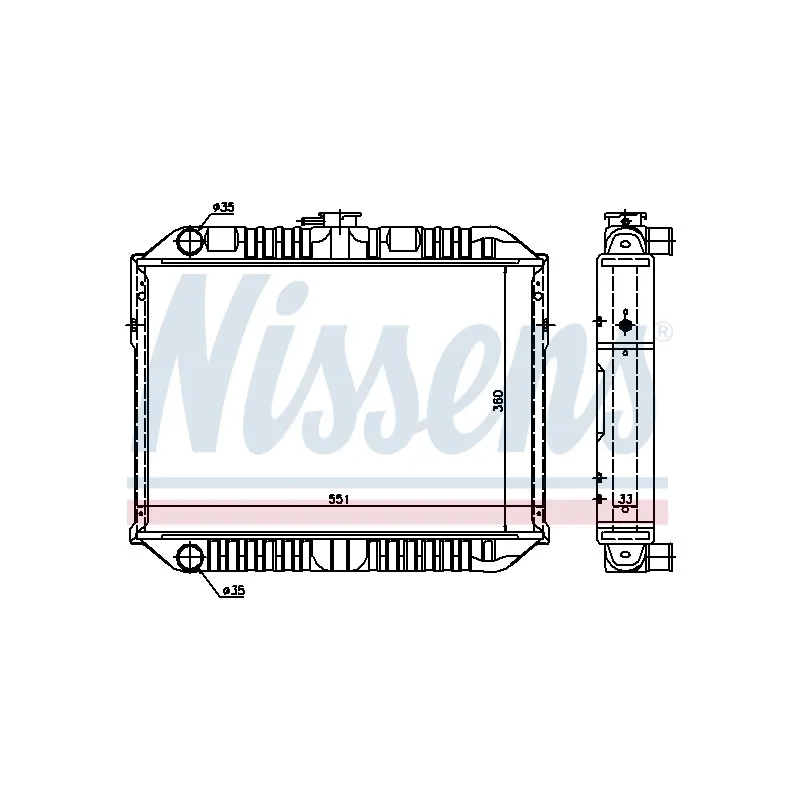 Radiateur, refroidissement du moteur NISSENS 62419