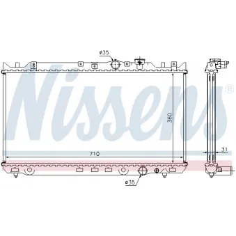 Radiateur, refroidissement du moteur NISSENS 62434