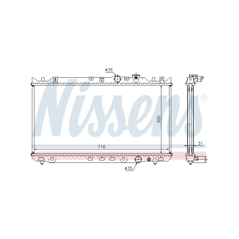 Radiateur, refroidissement du moteur NISSENS 62434
