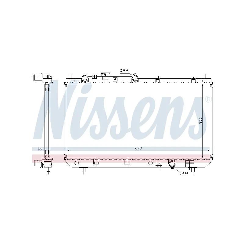 Radiateur, refroidissement du moteur NISSENS 62456A
