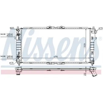 Radiateur, refroidissement du moteur NISSENS 62486A