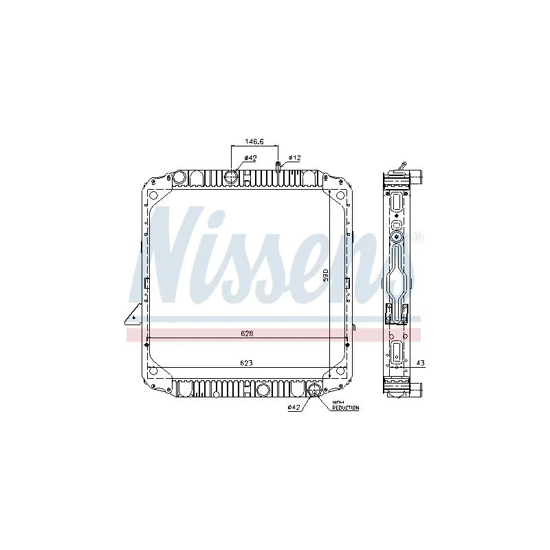 Radiateur, refroidissement du moteur NISSENS 62565
