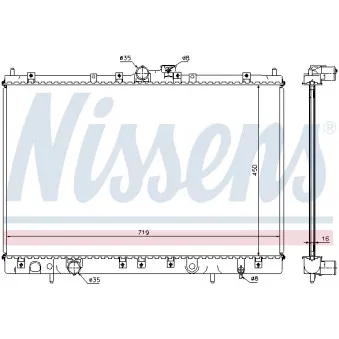 Radiateur, refroidissement du moteur NISSENS 62806A