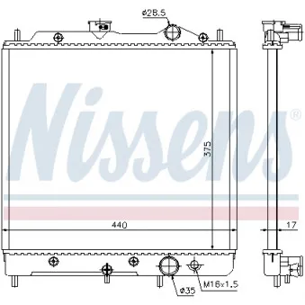 Radiateur, refroidissement du moteur NISSENS 62817