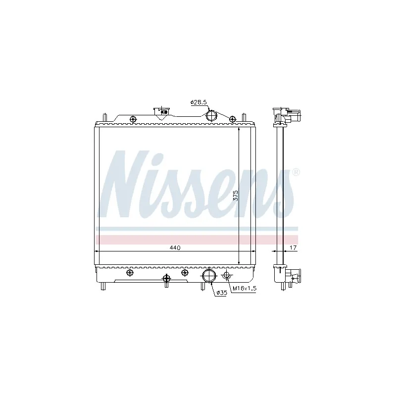 Radiateur, refroidissement du moteur NISSENS 62817