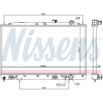 Radiateur, refroidissement du moteur NISSENS 62835