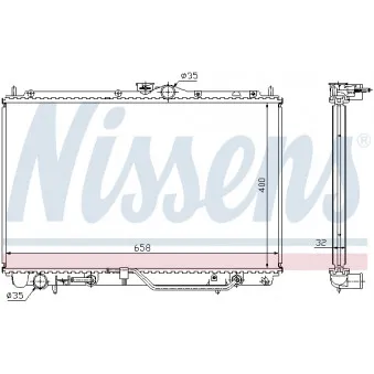 Radiateur, refroidissement du moteur NISSENS 62860A