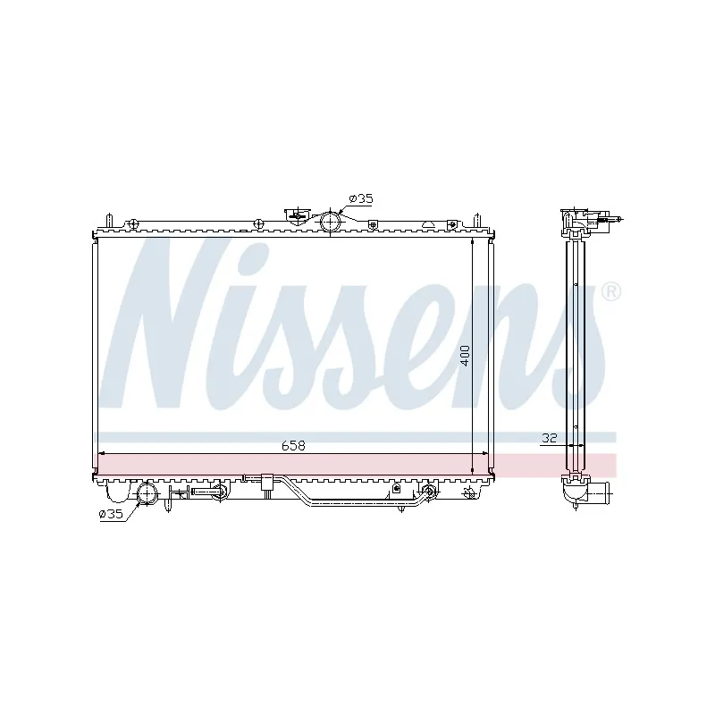 Radiateur, refroidissement du moteur NISSENS 62860A