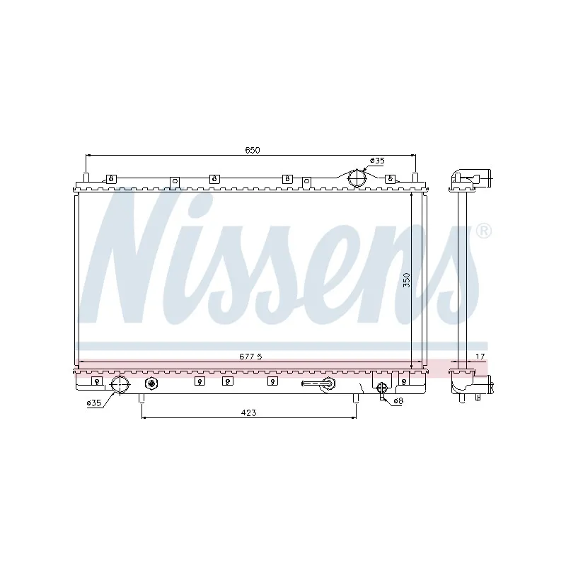 Radiateur, refroidissement du moteur NISSENS 62866