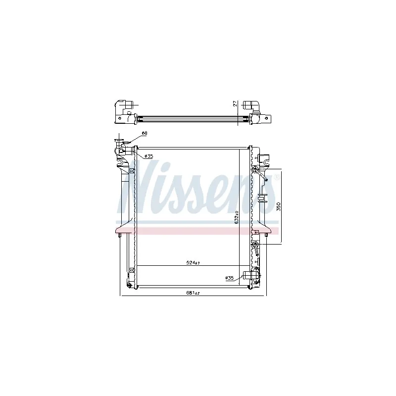 Radiateur, refroidissement du moteur NISSENS 628966