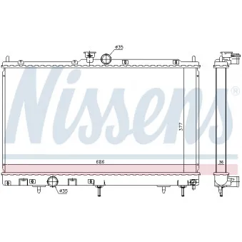 Radiateur, refroidissement du moteur NISSENS 628968