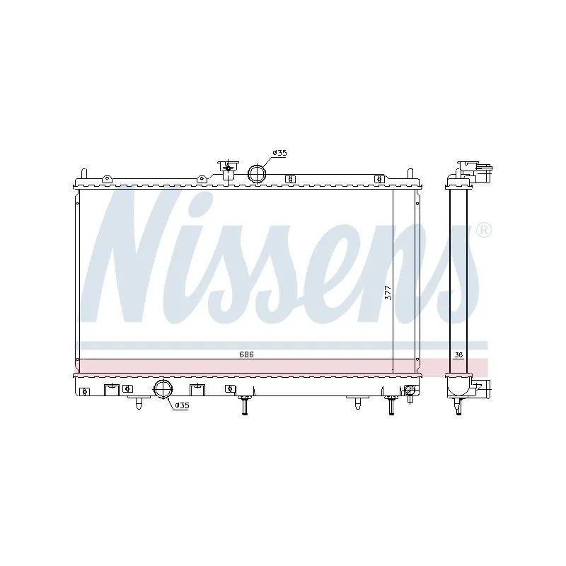 Radiateur, refroidissement du moteur NISSENS 628968
