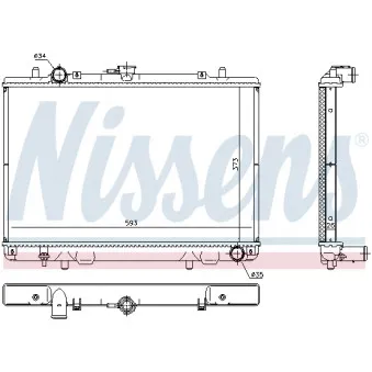 Radiateur, refroidissement du moteur NISSENS 628978