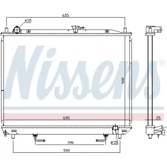 Radiateur, refroidissement du moteur NISSENS 628985
