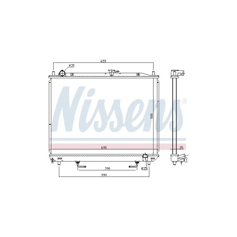 Radiateur, refroidissement du moteur NISSENS 628985