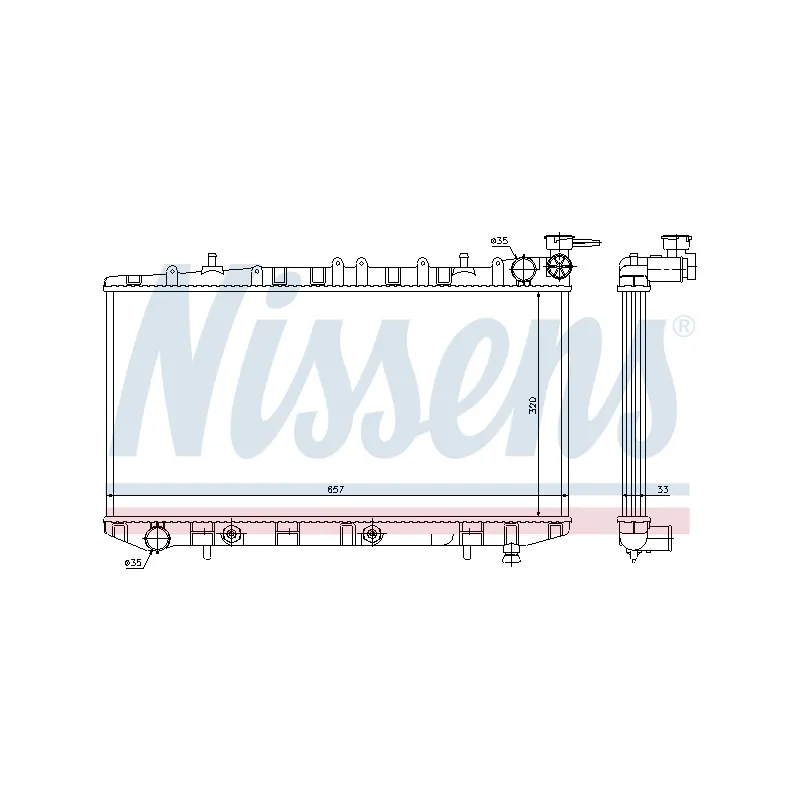 Radiateur, refroidissement du moteur NISSENS 62962