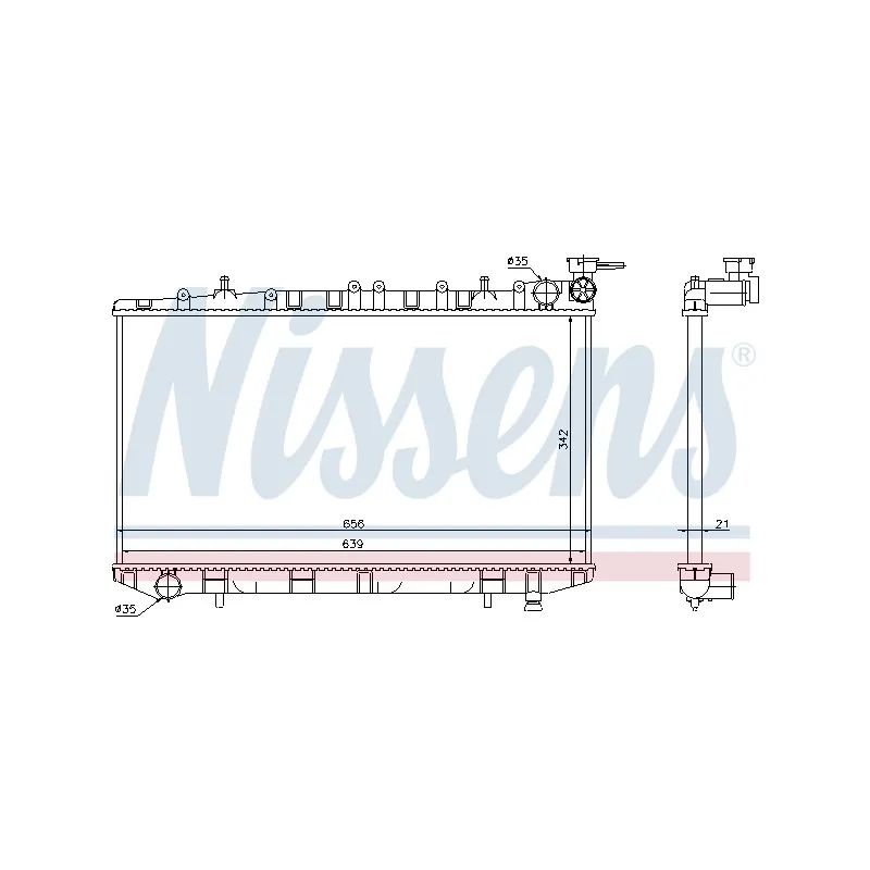 Radiateur, refroidissement du moteur NISSENS 62972