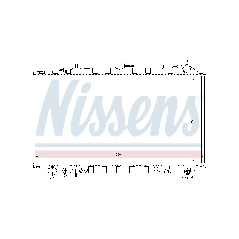 Radiateur, refroidissement du moteur NISSENS 62977