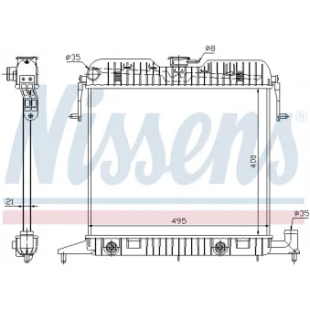 Radiateur, refroidissement du moteur NISSENS 63041