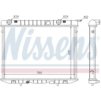 Radiateur, refroidissement du moteur NISSENS 63056