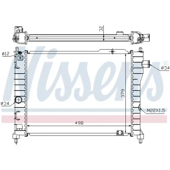 Radiateur, refroidissement du moteur NISSENS 63062A