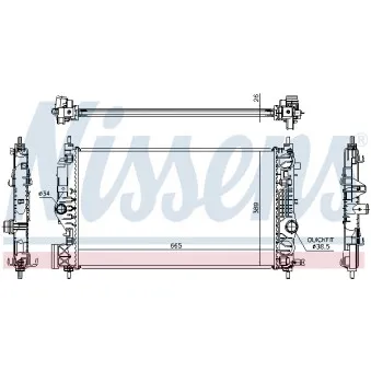 Radiateur, refroidissement du moteur NISSENS 630764