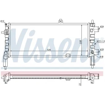 Radiateur, refroidissement du moteur NISSENS 63288A