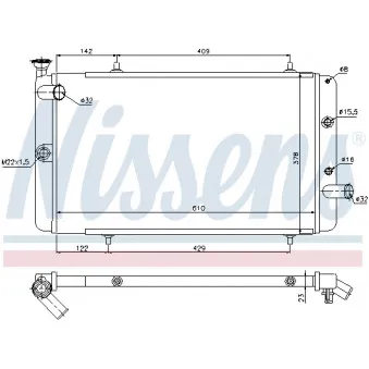 Radiateur, refroidissement du moteur NISSENS 63742