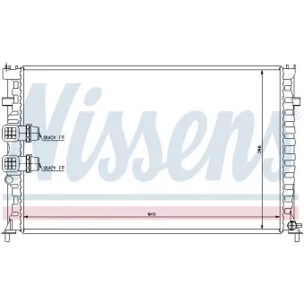 Radiateur, refroidissement du moteur NISSENS 63746