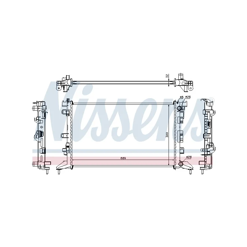 Radiateur, refroidissement du moteur NISSENS 637602