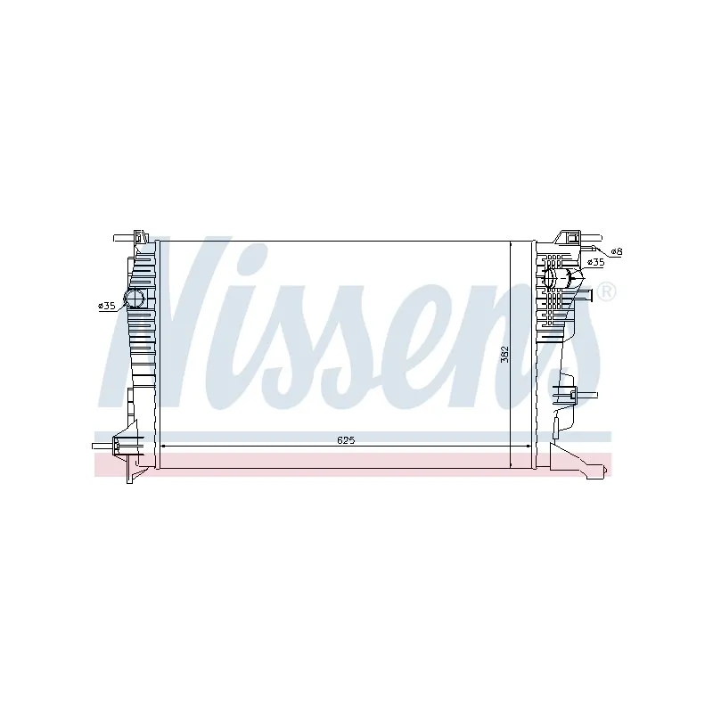 Radiateur, refroidissement du moteur NISSENS 637608