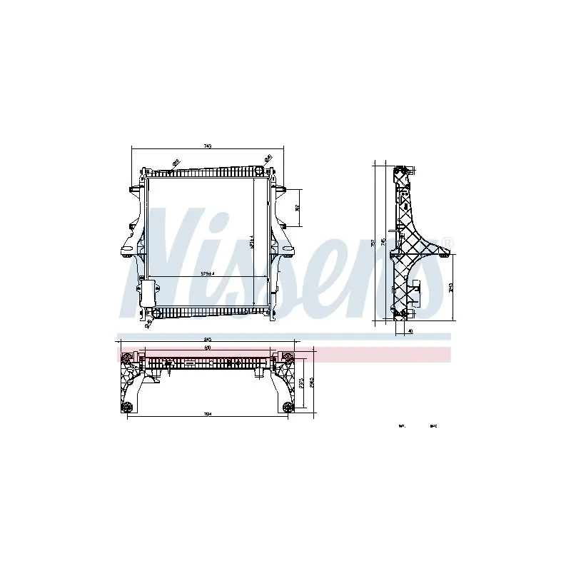 Radiateur, refroidissement du moteur NISSENS 637875